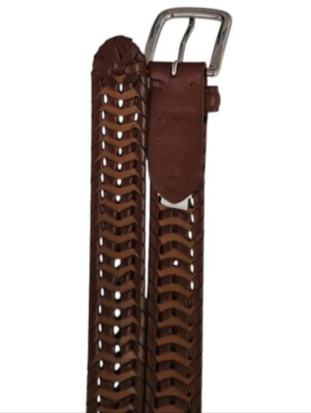 Argentina Genuine Leather Woven Belt Brown Sz 38 Braided Western Boho NWOT